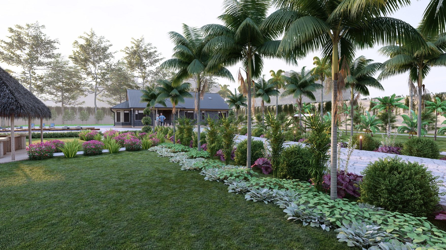 3D Villa Driveway